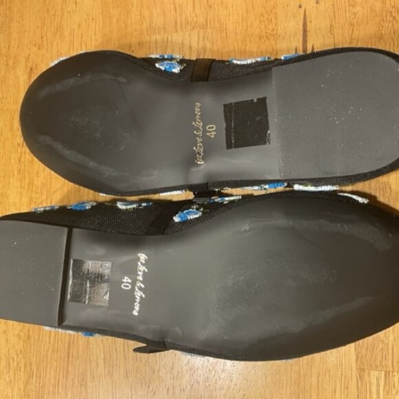 For Love & Lemons Evelyne Embroidered Ballet Flats Floral Mary Janes sz 40 - Picture 5 of 6